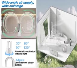 Elektrische Torenventilator - Bladloze Ventilator - Koelte Thuis - 120 Graden Oscillatie - 97 Cm Hoog - Wit — thumbnail 4