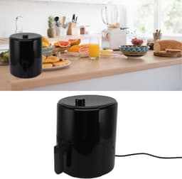 Luchtfriteuse Olievrij - Heteluchtoven Compact - Gezond Koken - 360 Graden Verwarmen - 30x30x35cm - Zwart — thumbnail 3