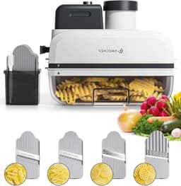 Automatische groentesnijder - Keukenmachine wafel - Creatieve maaltijden maken - Direct snijsysteem - 38 Kilogram - Zilver — thumbnail 1