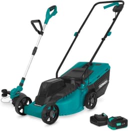 Grasmaaier Trimmer Set - Gazononderhoud Set - Tuin Onderhouden - Borstelloze Motor - 32 cm Snijbreedte - Groen — thumbnail 1