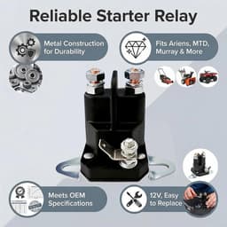 Magneetschakelaar Grasmaaier - Startrelais Motor - Gazon Onderhoud - Robuuste Metalen Constructie - 12 Volt - Zilver — thumbnail 4