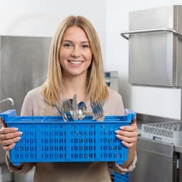 Bestekmanden Vaatwasser - Spoelkorven Horeca - Efficiënt Spoelen - Dubbelpak XXL - 8 Vakken Per Stuk - Blauw — thumbnail 3