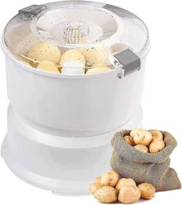 Elektrische Aardappelschiller - Automatische Schilmachine - Snel Groenten Schillen - Krachtige Koperen Motor - 2.2 kg Capaciteit - Wit — thumbnail 1