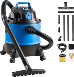 YOR® Bouwstofzuiger Zonder Zak - Alleszuiger Met Accessoires - Waterzuiger Met 20 Liter Reservoir - Stofzuiger - Met Waterfilter En Blaasfunctie – 1250W - Voor Binnen en Buitenreiniging - Blauw - 34cm x 34cm x 45 cm; 5 kg — thumbnail 1