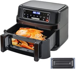 MakkelijkMooi 12 ltr Heteluchtoven met Kijkvenster - Airfryer - Eén of Dubbele Kamers Verstelbaar - Touchscreen - 8 Programma's — thumbnail 1