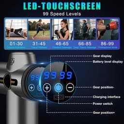 Professioneel Massagepistool – Diepweefsel Spiermassage, 99 Snelheden, 8 Opzetstukken, LCD Display, Stil en Krachtig — thumbnail 5