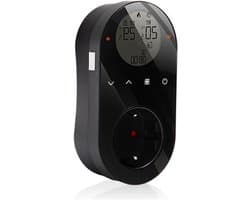 Slimme Thermostaat Stekker - Digitale Energiestekker - Temperatuur Regelen - Afstandsbediening Via WiFi - 16A - Zwart