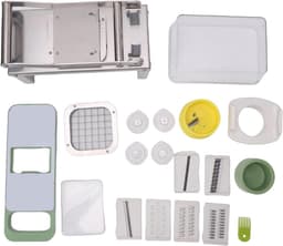 Groentenhakselaar met Container - Voedselsnijder Keuken - Snel Ingrediënten Snijden - Roestvrijstalen Bladen - 34 x 24 x 18 cm — thumbnail 1
