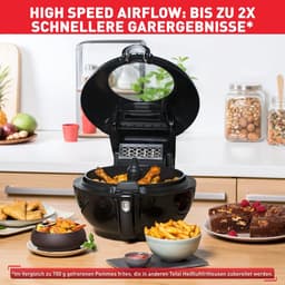 Hete Lucht Friteuse - Gezonde Frituur - Snelle Maaltijden - Automatische Roerarm - 1.2 kg Capaciteit - Zwart — thumbnail 4
