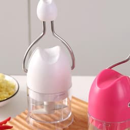 Keukenmachine Groentehakker - Knoflookmolen Uienmolen - Snel Ingrediënten Snijden - Handmatige Handslinger Bediening - 12 x 11.5 x 7.7 cm — thumbnail 4