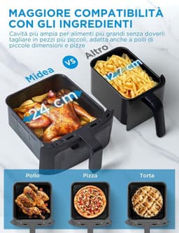 Verticale Airfryer - Dubbele Zone - Veelzijdig Koken - App Bediening - 11 Liter - Zwart — thumbnail 3