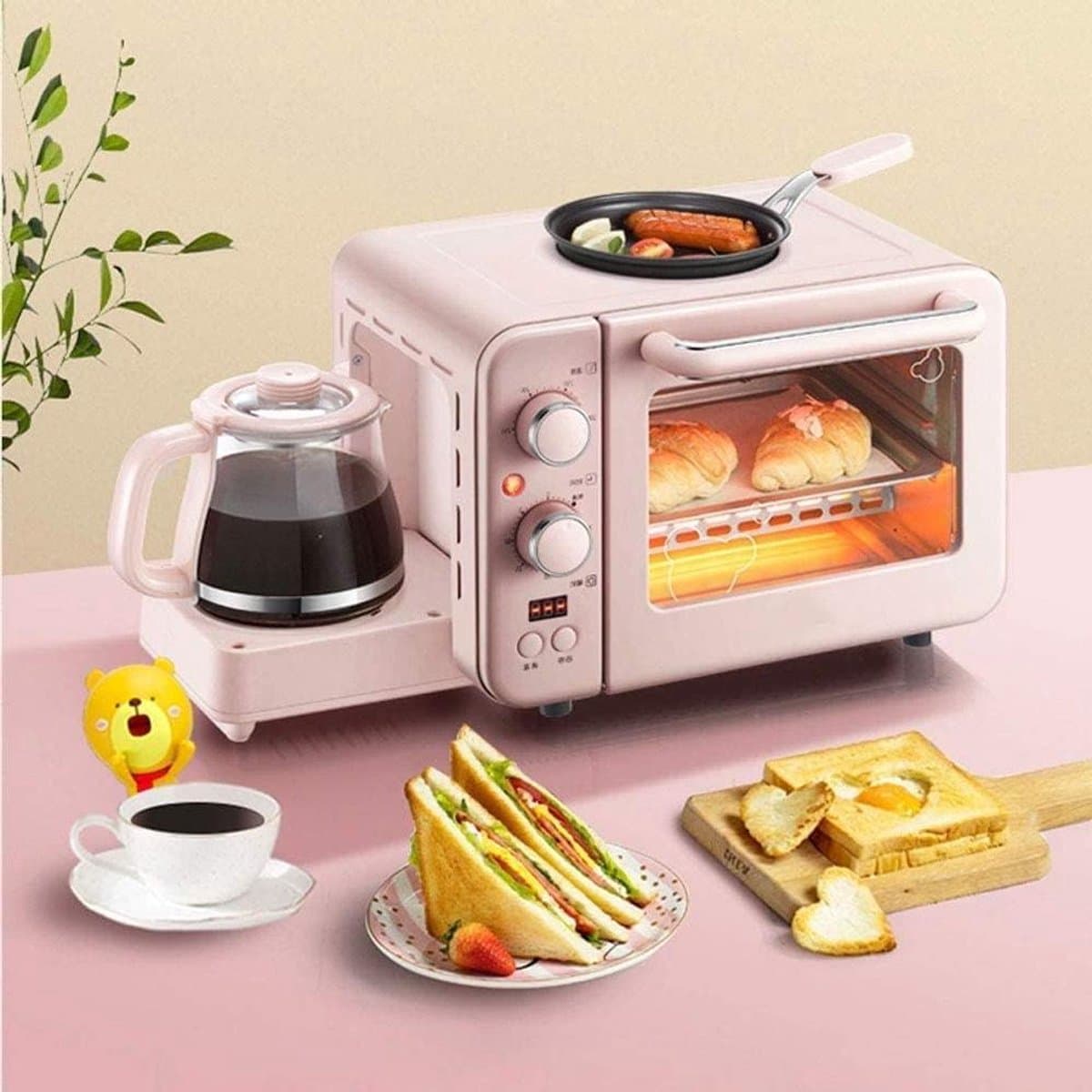 Airfryer Oven Combo - Mini Ovens - Snelle Maaltijden Bereiden - Grote Capaciteit - 12 Inch - Roze — afbeelding 1