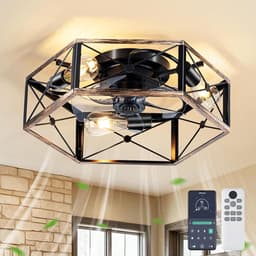 Equivera Plafonniere met Ventilator - Plafondventilator - Plafondventilator Afstandsbediening - Plafondventilator Slaapkamer - Plafond Ventilator met Verlichting - Plafondlamp - Plafonniere - Ideaal voor in uw slaapkamer! — thumbnail 1
