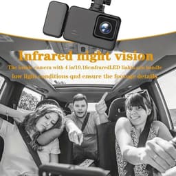 Dashcam Auto - Autocamera DVR - Verkeersveiligheid - Drievoudige lens - 2 inch scherm - Zwart — thumbnail 5