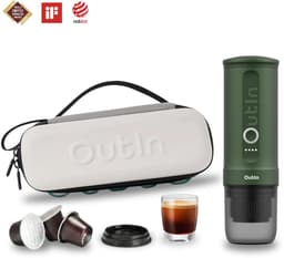 Outin Nano Bundle Draagbaar Koffiezetapparaat Compact Espresso Apparaat | Oplaadbaar | Voor Onderweg | Geschikt Voor Capsules En Gemalen Koffie | Reizen Camping Auto Gebruik — thumbnail 1