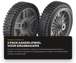 Dailygoods- Aandrijfwiel 2 Stuks - 8 Inch Wiel - 1.75 Inch Breedte - Tandwiel Montage - Compatibel met Husqvarna - Onderdeel # 193912X460 - Grasmaaierwiel — thumbnail 5