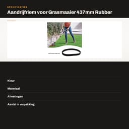 NTH products- Aandrijfriem Rubber 16,4mm Breedte - Gesloten Lus - 437mm Omtrek - Compatibel met Spear & Jackson S1334ER - Slijtvast - Duurzaam - Grasmaaier Riem — thumbnail 3