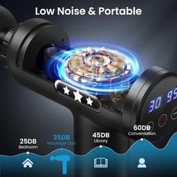 Massagepistool - Spierstimulator - Spierherstel - 30 Snelheden - 25 cm - Zwart — thumbnail 2