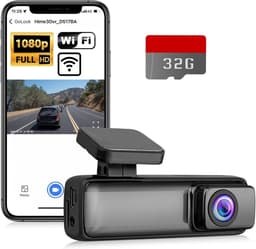 eSynic HD Dash Cam 1080P Wide Angle 160° WiFi Control, Dashcam Front Camera with 32GB SD Card Supports G-Sensor Night Vision, Car Recorder with Parking Mode for Car — thumbnail 1