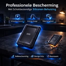 DM Externe Harde Schijf 2TB - USB C - Stootvaste Draagbare HDD - Hoge Opslagcapaciteit - Zwart — thumbnail 2
