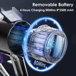 Zerova Steelstofzuiger - Stofzuiger draadloos - Kruimelzuiger - 40 kPh zuigkracht - 80 min accuduur met LED-display - Paars — thumbnail 2