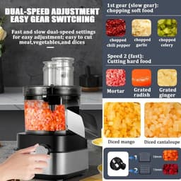 Keukenmachine - Voedselverwerker - Maaltijdvoorbereiding - 5-in-1 functionaliteit - 5L capaciteit - Zilver — thumbnail 2
