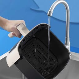 Heteluchtfriteuse - Airfryer Oven - Gezond Koken - Instelbare Temperatuur - 5 Liter - Beige — thumbnail 2
