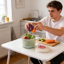 Groente Wasmachine - Fruit Spinner - Snel Drogen - Handmatige Bediening - 235 cm - Meerkleurig — thumbnail 5