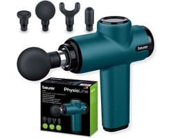 Compact massagepistool met 4 opzetstukken voor krachtige triggerpointmassage