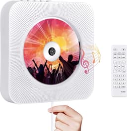 WINNES Draagbare CD speler met Bluetooth, Wandmontage CD-spelers Muziekspeler Home Audio Boombox met afstandsbediening FM-radio Ingebouwde HiFi-luidsprekers LCD-scherm MP3-koptelefoonaansluiting AUX-ingang Uitgang — thumbnail 1