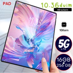 2025 5G Nieuwe 10,36 Inch Tablet Android met 12GB RAM, 256GB ROM, Android 12000mAh Batterij, 16MP + 32MP Camera, 10-Core, Dual Sim Netwerk, Bluetooth - Grey — thumbnail 4