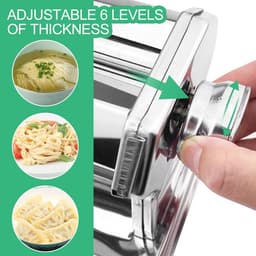 Handmatige Pastamachine met 6 Instelbare Dikte-instellingen - Verse Pasta voor Thuis — thumbnail 4
