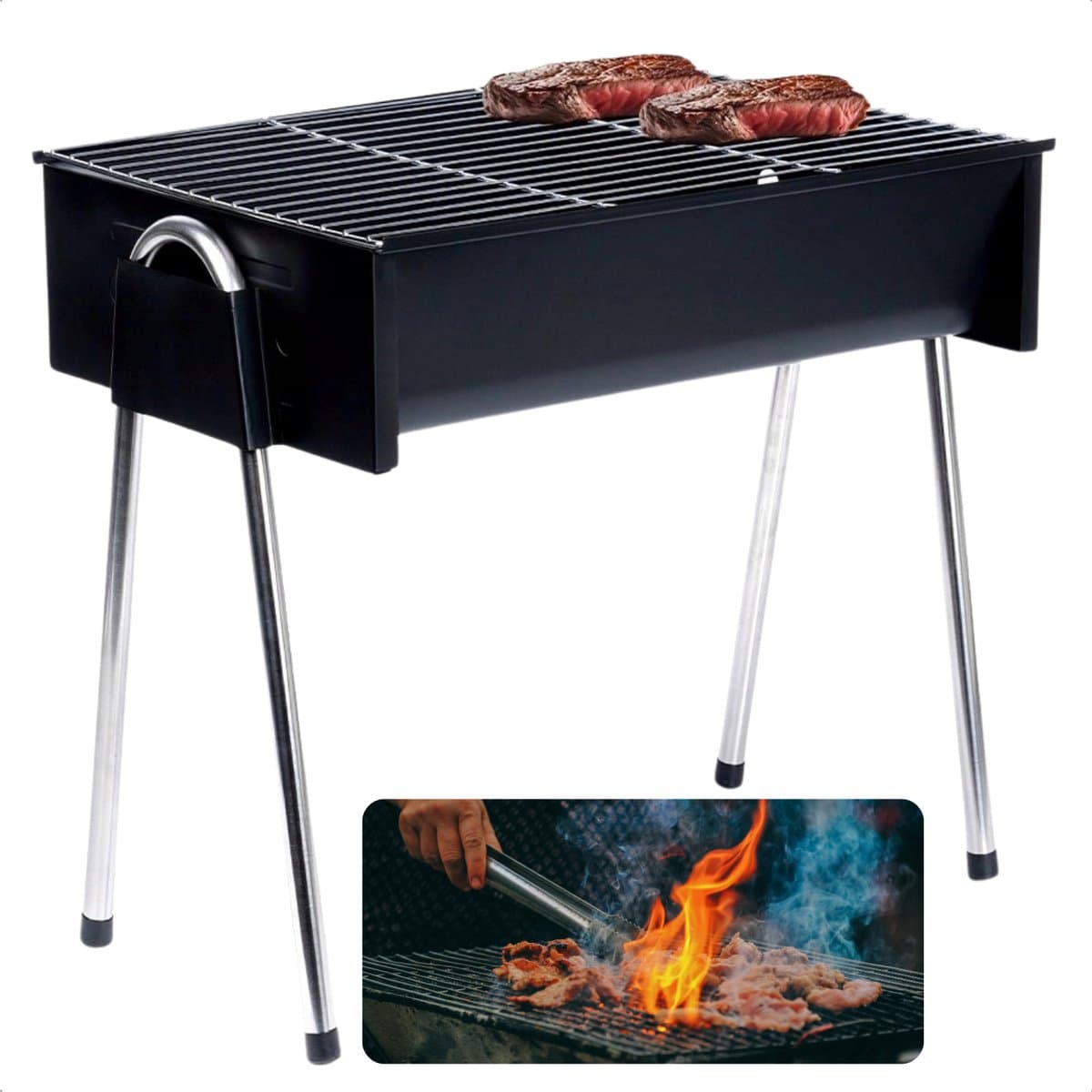 Cheqo® Houtskool Barbecue - BBQ - Compact Model - Ideaal voor Balkon en Camping - Draagbaar en Efficiënt — afbeelding 1