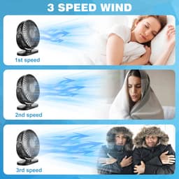 YONO USB Tafelventilator – Stil - Kantelbaar – 3 Snelheden – Ventilator Bureau – Koeling – Zwart — thumbnail 5