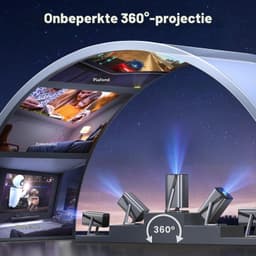 Mini Beamer 600 ANSI Lumen - Full HD 1080P Resolutie - Bluetooth En HDMI Aansluiting - Draagbaar - Voor Thuisbioscoop En Presentaties — thumbnail 3