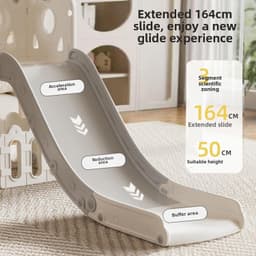 Glijbaan voor peuters van 1-3 jaar, klimladder, basketbalhoepel, tekentafel, opbergmand, HDPE-materiaal, educatief activiteitencentrum, speeltuinset voor kinderen (BLAUW GEEL) — thumbnail 4