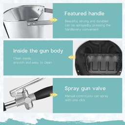 Cement Mortar Spray Gun, 4 Jet Polishing Gun, Cement Mortar, Hopper Gun, Plastering Machine, Polishing Gun, Mural Tool - ShopVlot — thumbnail 2