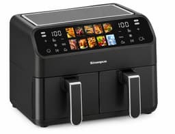 D&J Heteluchtoven - Airfryer - Heteluchtcirculatiesysteem - Dubbele Korf - 9L - Zwart - Led Touchbediening - 80 tot 200 Graden — thumbnail 1