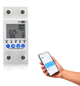 Eenfasige Elektrische Meter,Slimme Energiemeter,KWh Meter,90-230V WiFi DIN-rail Elektrische Energiemeter,Digitale Energieverbruiksmonitor met / App — thumbnail 3