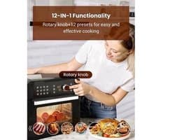 Airfryer oven - Hetelucht Friteuse - Air Fryer - 15L - Grote Inhoud - 12-in-1 - 1700W - App Bediening - 360° Luchtcirculatie - Touch Screen - Turbo Functie