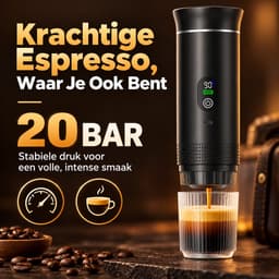 Draagbaar Koffiezetapparaat - 3 in 1 Koffiezetapparaat - 12 Volt Portable Koffiemaker Camping- Oplaadbaar USB-C - Camping Espressomachine - Geschikt voor Capsules en Gemalen Koffie — thumbnail 3