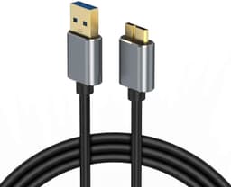 1 meter lange datakabel voor externe harde schijven - USB-kabel voor draagbare harde schijven, compatibel met WD, LaCie, SanDisk, My Passport, Seagate Fast en Transcend StoreJet. — thumbnail 1