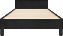 Bedframe met hoofdeinde, zwart, 100 x 200 cm, fluwelen familiebed, logeerkamer, hotelbedframe, bedframe voor slaapkamer, hotel, logeerkamer — thumbnail 5