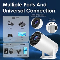 [Geïntegreerde app] Draagbare beamer, mini-projector met WiFi 6 en Bluetooth 5.4, achteruitkijkprojector, ondersteunt 4K 1080P, auto keystone, rotatie, 270 graden, compatibel met HDMI/TV Stick/Laptop — thumbnail 2