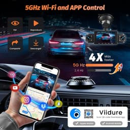 4K+1080P Dash CAM Auto, 5GHz WiFi Dashcam met SD-kaart 64GB, Autobewakingscamera met 3″ IPS-scherm, 170° groothoek, lusopname, G-sensor, nachtzicht — thumbnail 2