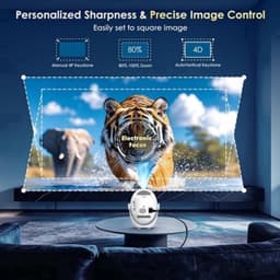 Mini Beamer Wit - Ingebouwde Apps - 4K Ondersteuning - LED Display - HDMI USB Wi-Fi Bluetooth - Voor Thuisbioscoop — thumbnail 4