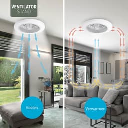 Varin® Smart Ventilator met verlichting - Transparant - Tuya Wifi - LED RGBW - Ø 50cm - Super stil - Afstandsbediening smart lamp - Plafondlamp slaapkamer - Plafonniere woonkamer - Plafondlampen - Plafond lamp - Verlichting kinderkamer - Ventilator — thumbnail 3