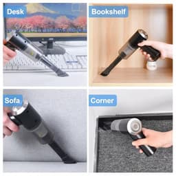 Auto stofzuiger Draadloos - Kruimeldief - 3-in-1 Handstofzuiger - Kleine draagbare, USB oplaadbare - Kruimelzuiger Snoerloos Geschikt voor auto's, huizen en kantoren — thumbnail 4