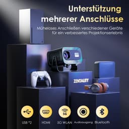 Mini Beamer 1000 ANSI Lumen - Full HD 1920 x 1080 Resolutie - LED Technologie - Wifi En Bluetooth - Draagbare Projector Voor Thuisbioscoop En Gaming — thumbnail 5