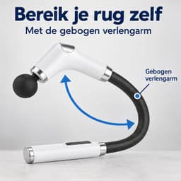 Cheqo® Massagepistool met 4 Opzetstukken - Massage Gun - Massageapparaat met Verlengarm - Nekmassage - Rugmassage - Schoudermassage - Spiermassage - Spierherstel - Triggerpoint Massage - Sportmassage - Zelfmassage - Massage Pistool Wit — thumbnail 2